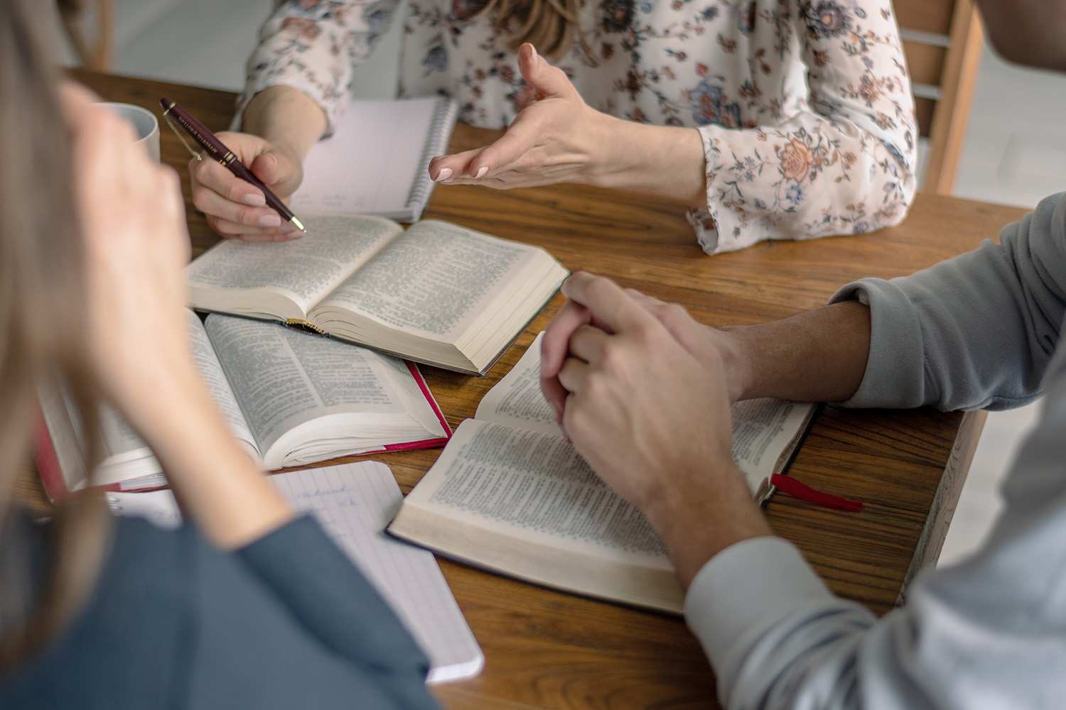 Group studying the bible