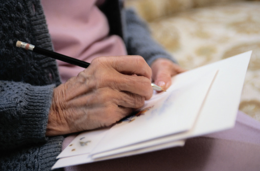 Woman writing a letter